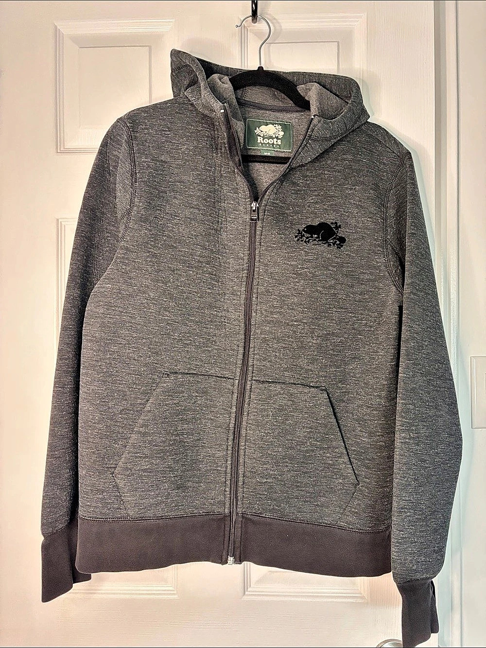 Roots Full Zip Hoodie Heather Dark Gray Zip Hoodie Size Medium